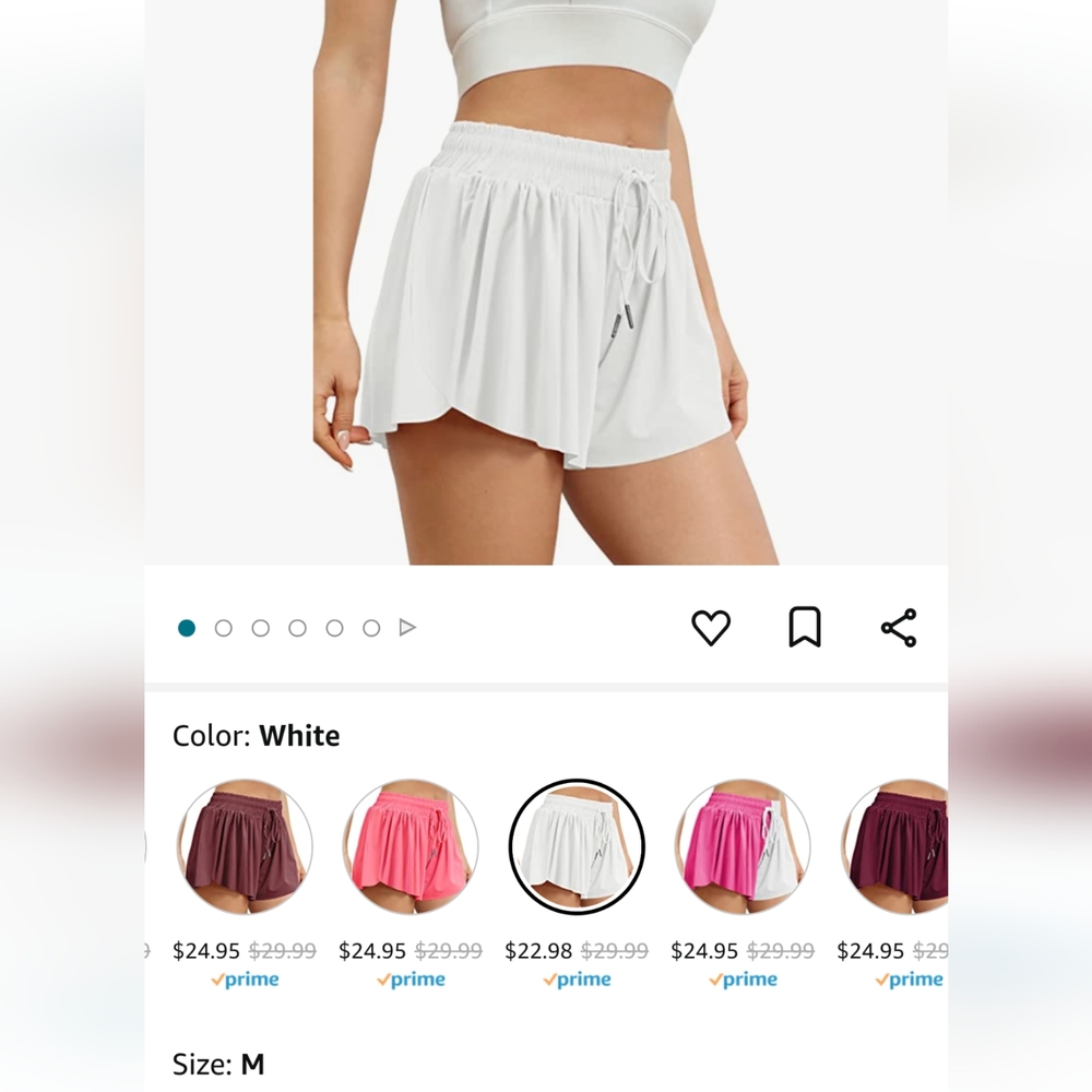 Amazon Automet 2in1 flowy shorts size M, bright white 🤍